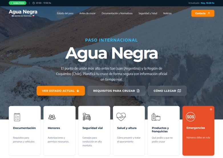 El Paso de Agua Negra ya tiene su sitio web oficial: todo lo que necesitas saber en un solo click