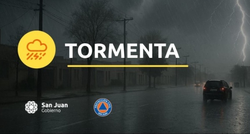 Alerta Amarilla en San Juan: Tormentas intensas, granizo y r&aacute;fagas de 75 km/h para este lunes y martes