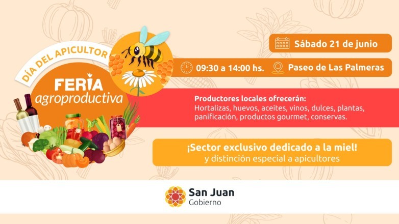 CELEBRACIÓN EN EL PARQUE DE MAYO:  San Juan homenajea a los apicultores con una feria especial dedicada a la miel y la producción local