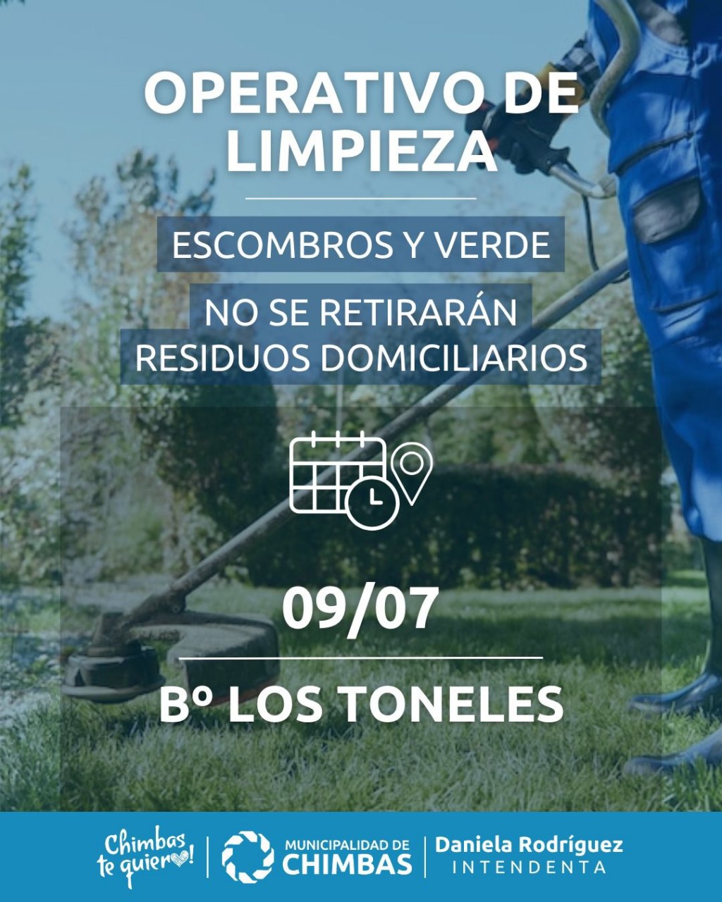 Chimbas Inicia Operativo de Limpieza en Barrio Los Toneles este Miércoles 9 de julio