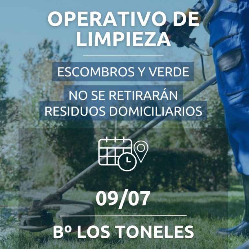 Chimbas Inicia Operativo de Limpieza en Barrio Los Toneles este Miércoles 9 de julio