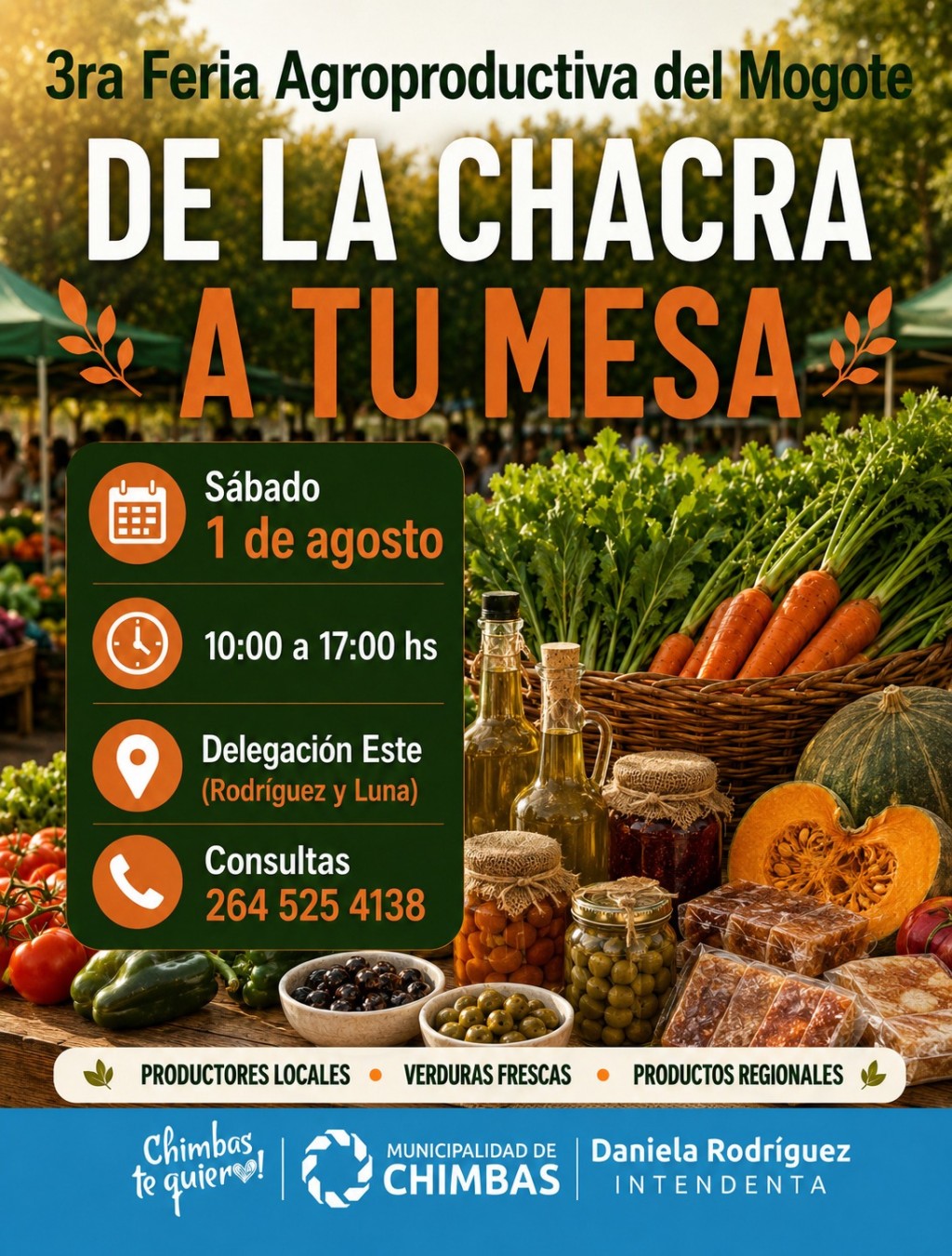 Vuelve la Feria Agroproductiva al Mogote: verduras de estaci&oacute;n, chacinados y artesan&iacute;as.