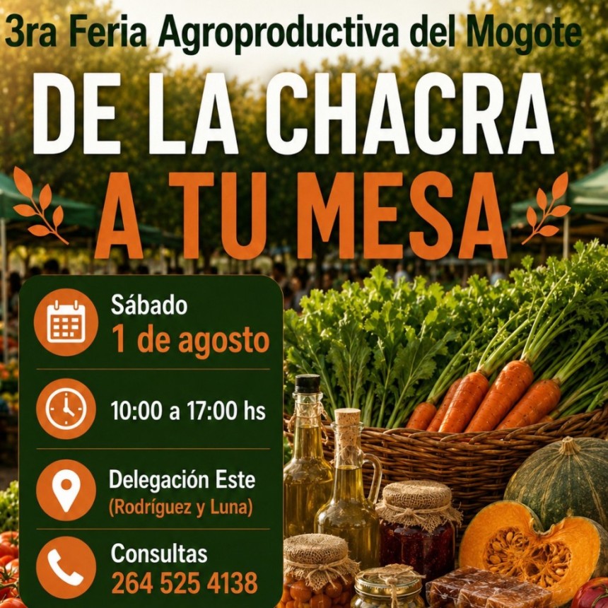 Vuelve la Feria Agroproductiva al Mogote: verduras de estaci&oacute;n, chacinados y artesan&iacute;as.