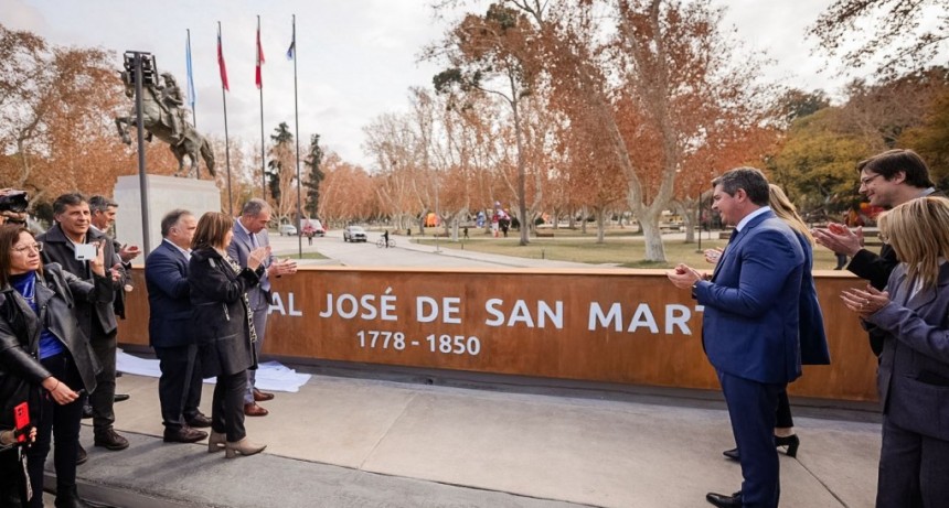 Orrego inauguró una transformación clave en el Parque de Mayo en homenaje a San Martín