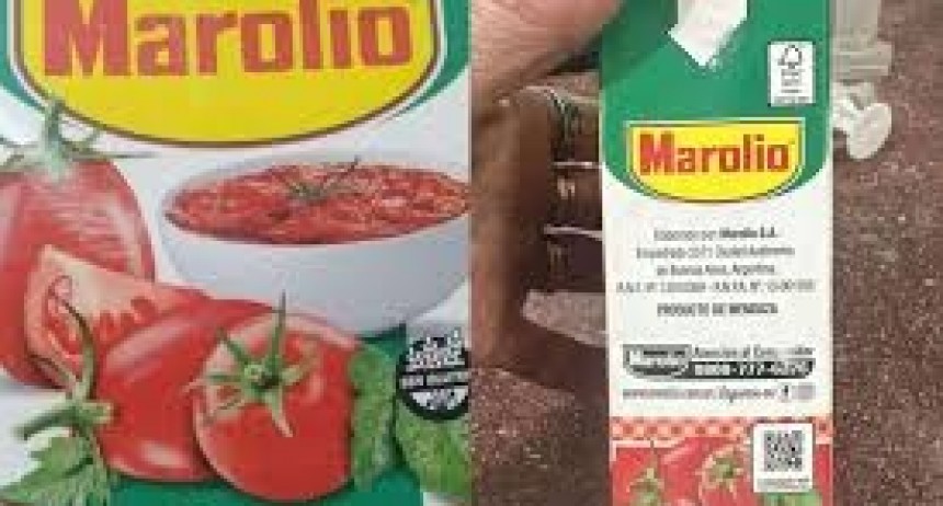 ANMAT emitió una alerta sanitaria por la presencia de parásitos en tomate triturado Marolio