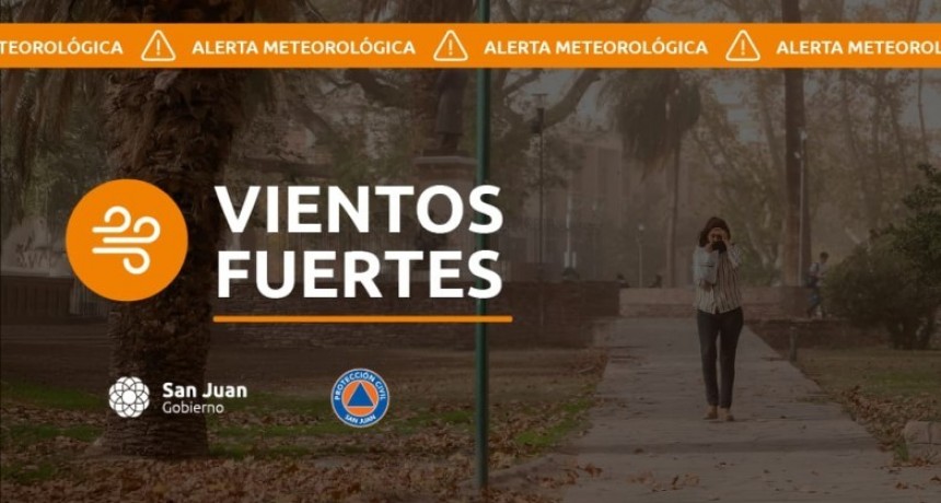 Alerta meteorológica N° 47/25 - Vientos fuertes