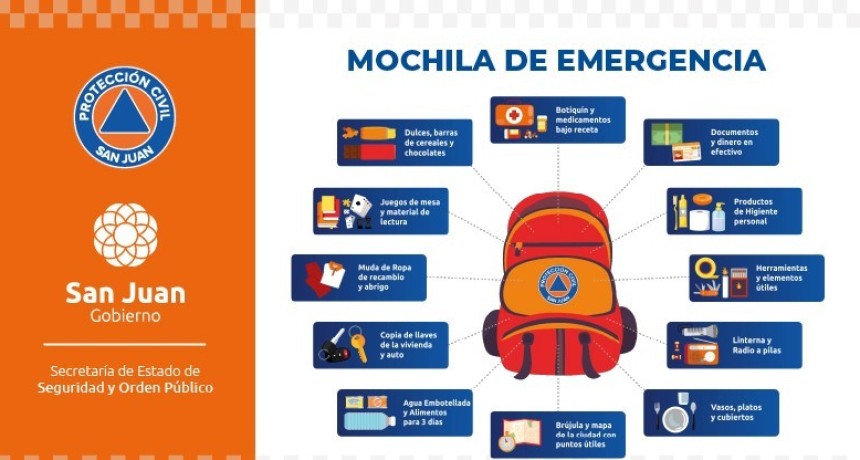 Recomendaciones para armar la mochila de emergencia ante un sismo