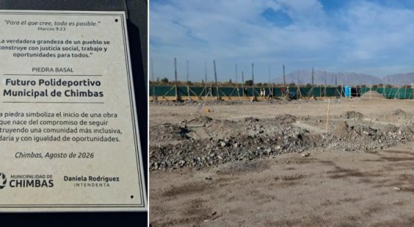 Chimbas inició la obra del nuevo Polideportivo Municipal y proyecta inaugurarlo antes de fin de año
