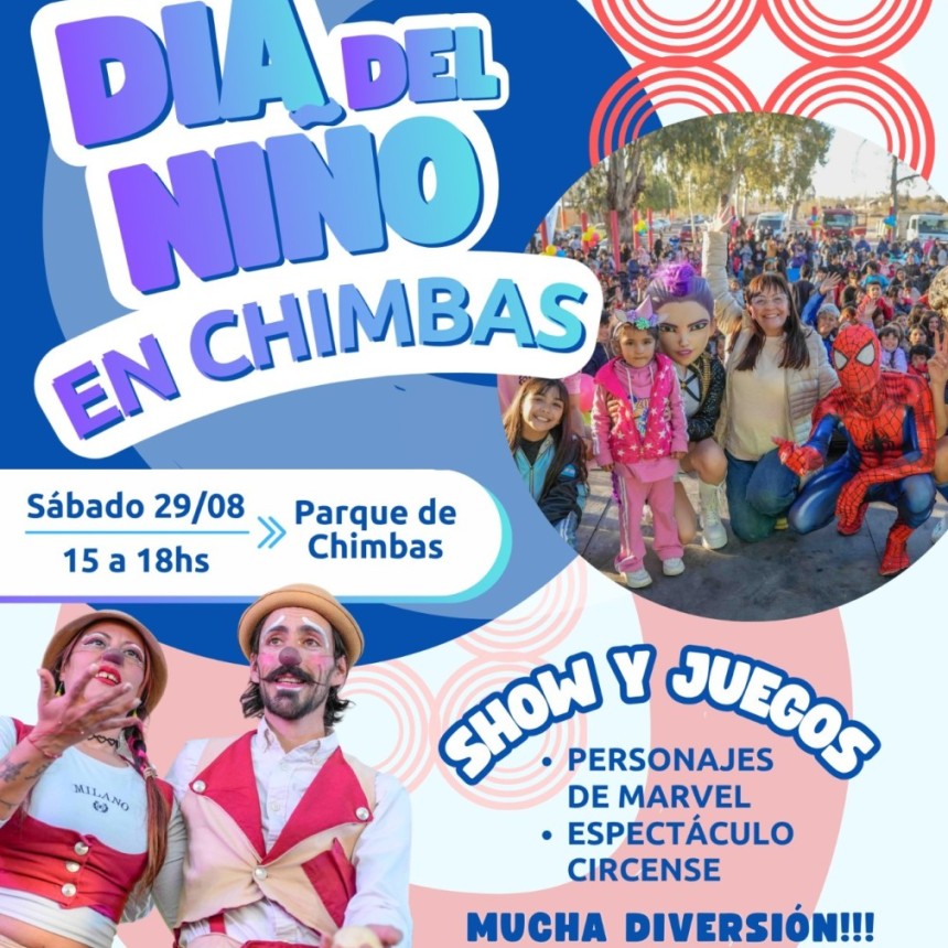 Chimbas celebra el Día del Niño con una mega fiesta en el Parque: habrá colectivos gratis para los chicos
