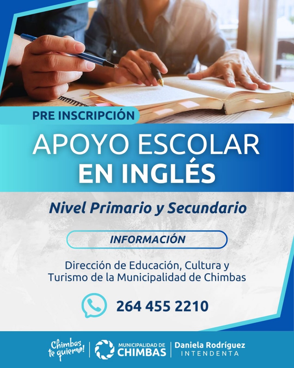 La Dirección de Educación de Chimbas Lanza Apoyo Escolar en Inglés GRATUITO