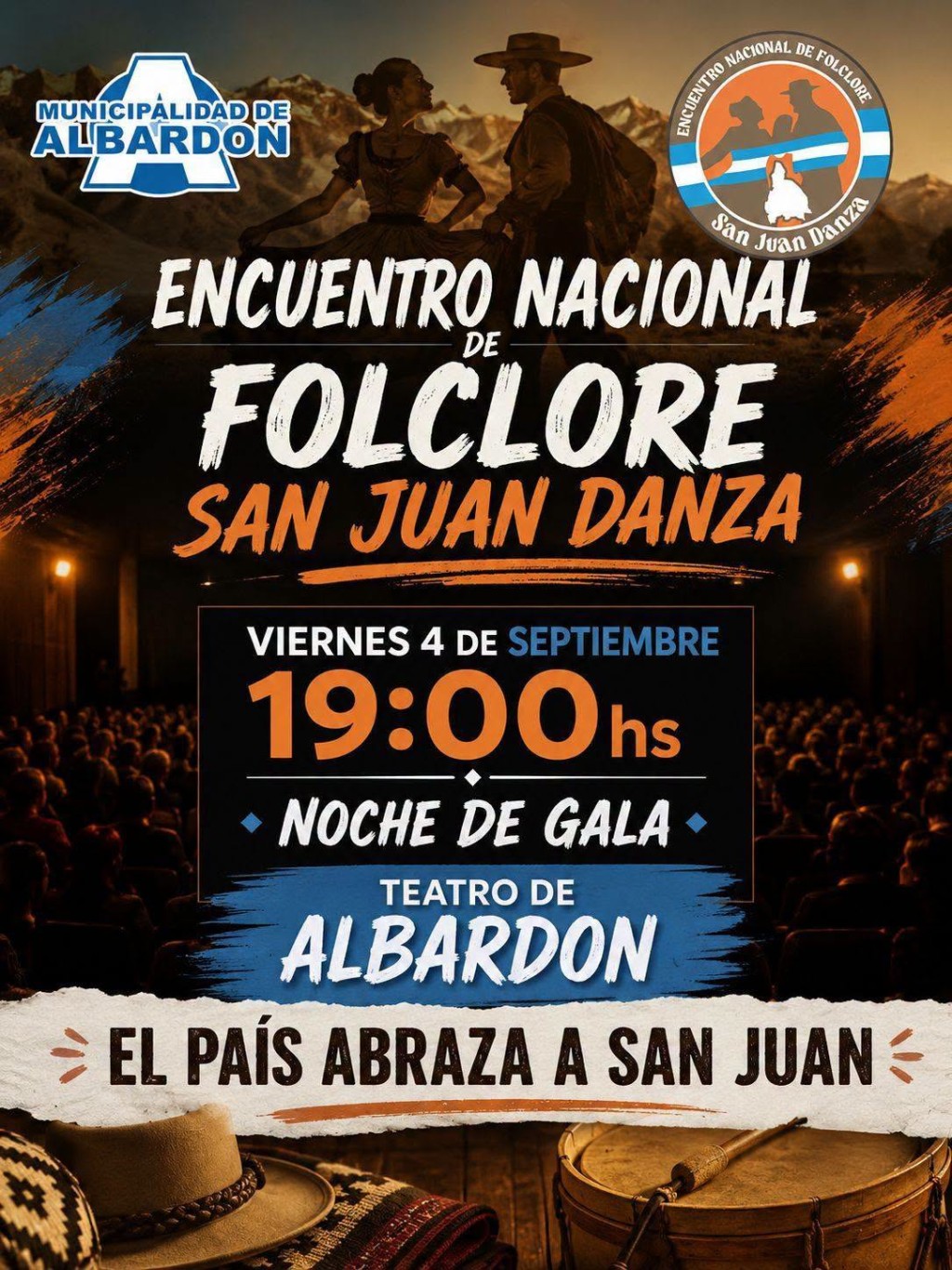 Albard&oacute;n sede del folclore nacional: este viernes se realiza el encuentro "El pa&iacute;s abraza a San Juan"