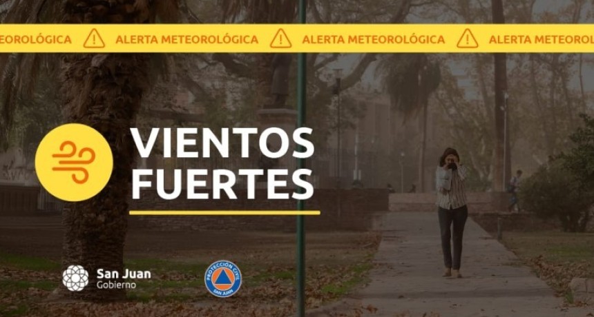 Alerta por vientos fuertes en San Juan: ráfagas de más de 100 km/h y riesgo extremo de incendios