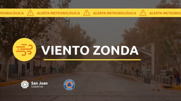 Alerta por viento Zonda para este lunes 7 de septiembre