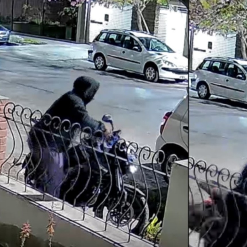 Golpe a un trabajador en Capital: le robaron la moto en 20 segundos y quedó grabado en video
