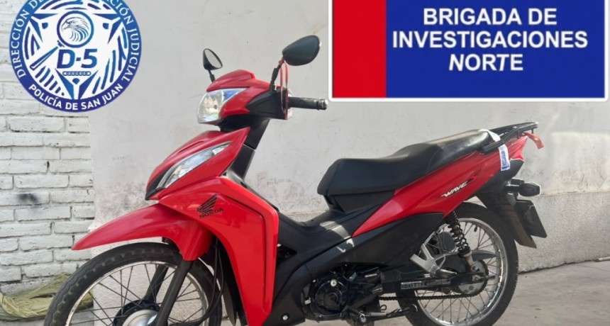 Chimbas: secuestraron una moto robada en Mendoza con pedido de captura vigente desde 2023