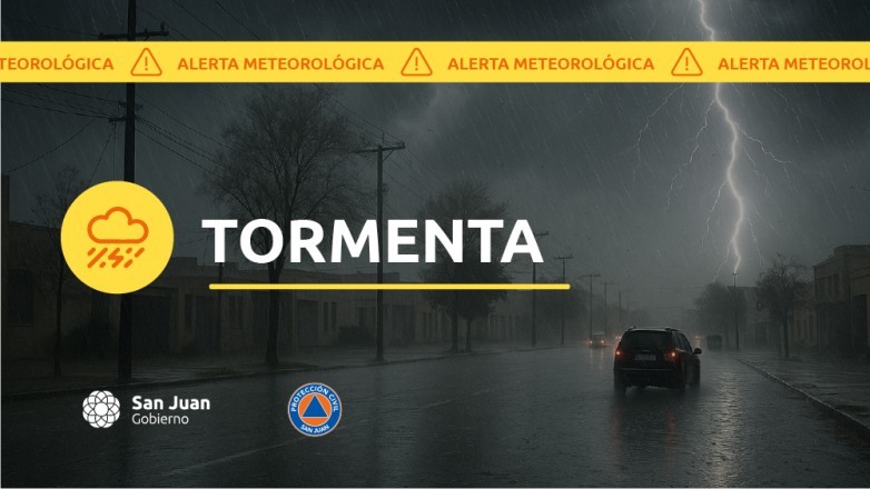 Alerta Amarilla por Tormentas en San Juan: Peligro de Granizo y Ráfagas de 80 km/h Hoy 26 de Noviembre