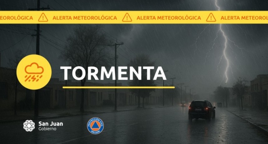 Alerta Amarilla por Tormentas en San Juan: Peligro de Granizo y Ráfagas de 80 km/h Hoy 26 de Noviembre