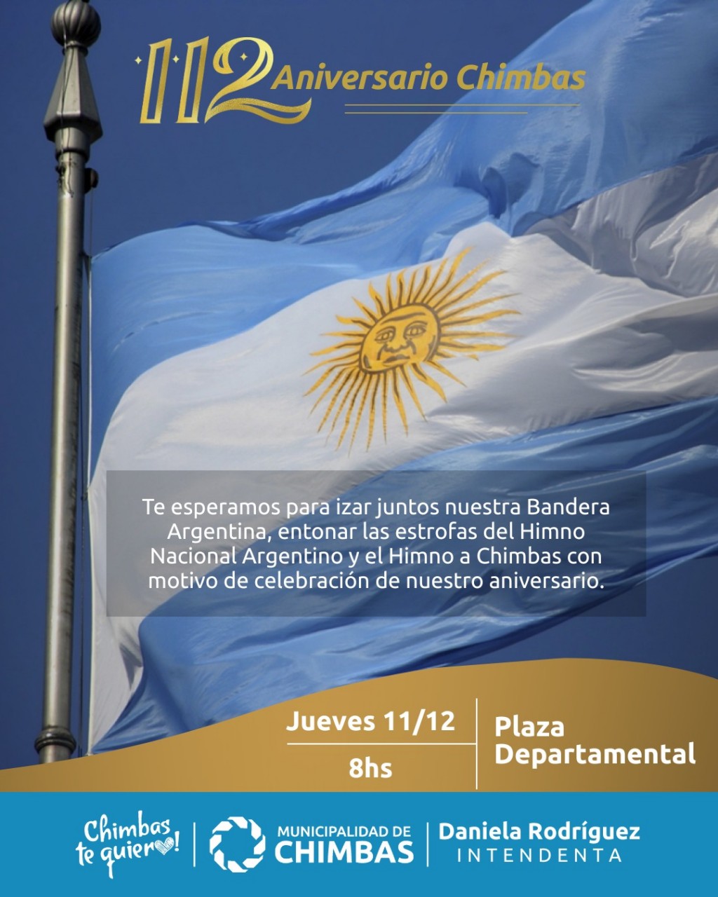 Chimbas de Fiesta: El Departamento Celebra su 112° Aniversario con Multitudinarios Actos y Gran Show Artístico