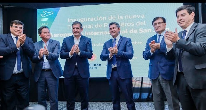 El gobernador encabezó la inauguración de la segunda etapa de modernización del aeropuerto Domingo Faustino Sarmiento